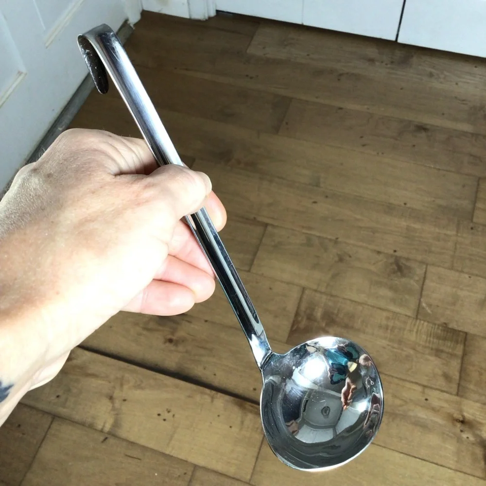 18/10 Stainless Steel Soup Ladle 12” Hanging Handle Kitchen Utensil